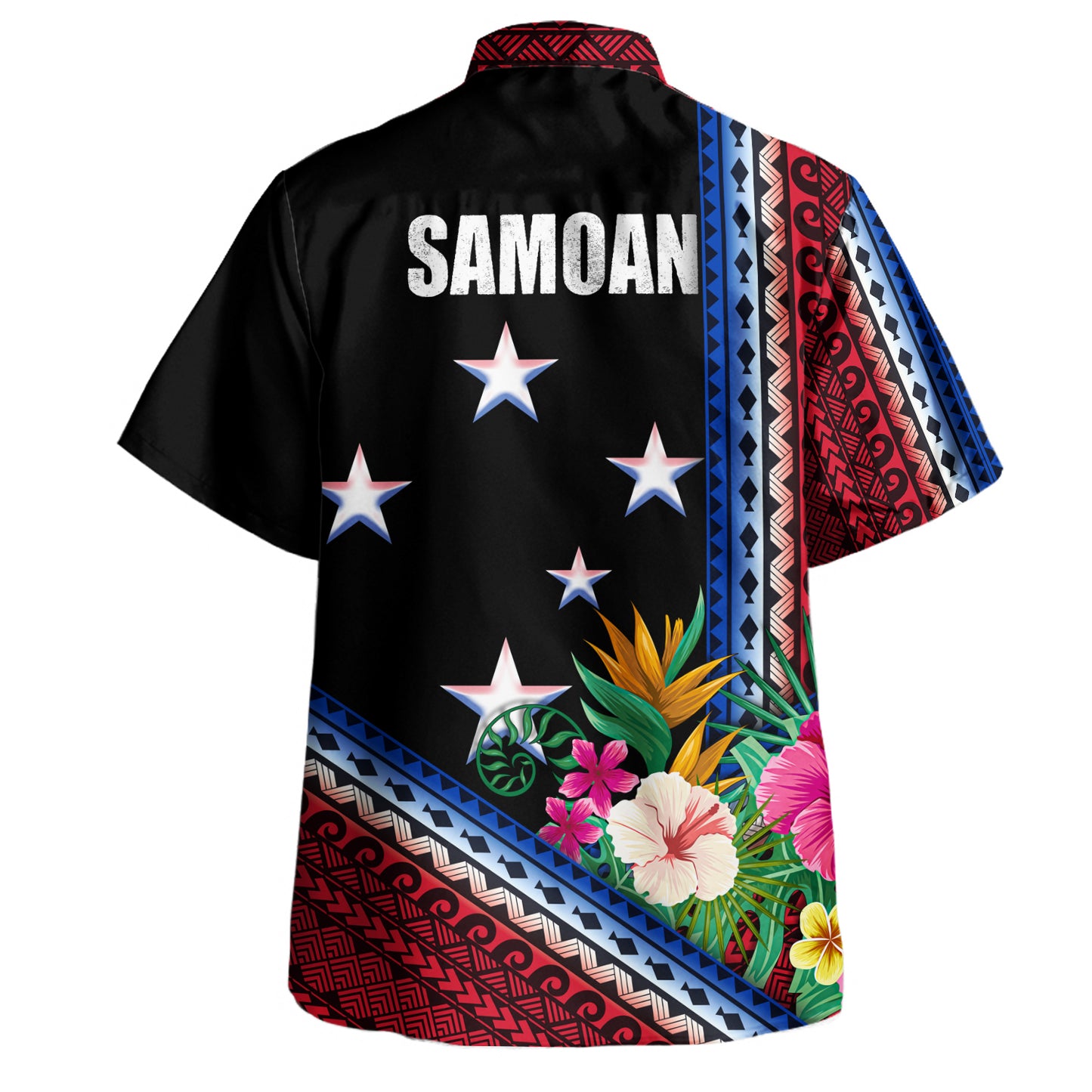 Samoa Hawaiian Shirt Polynesia Pattern With Tropical Flower