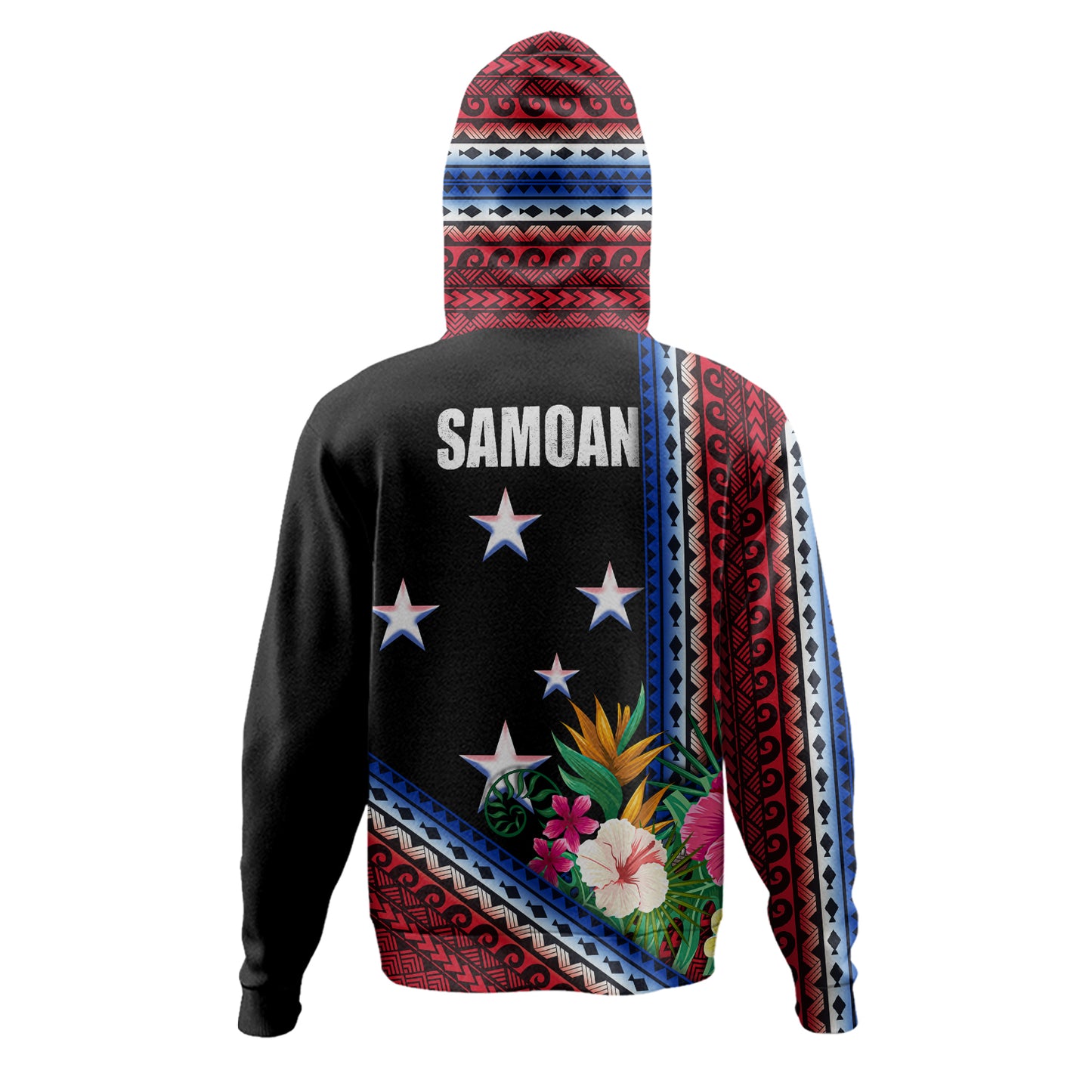 Samoa Hoodie Polynesia Pattern With Tropical Flower