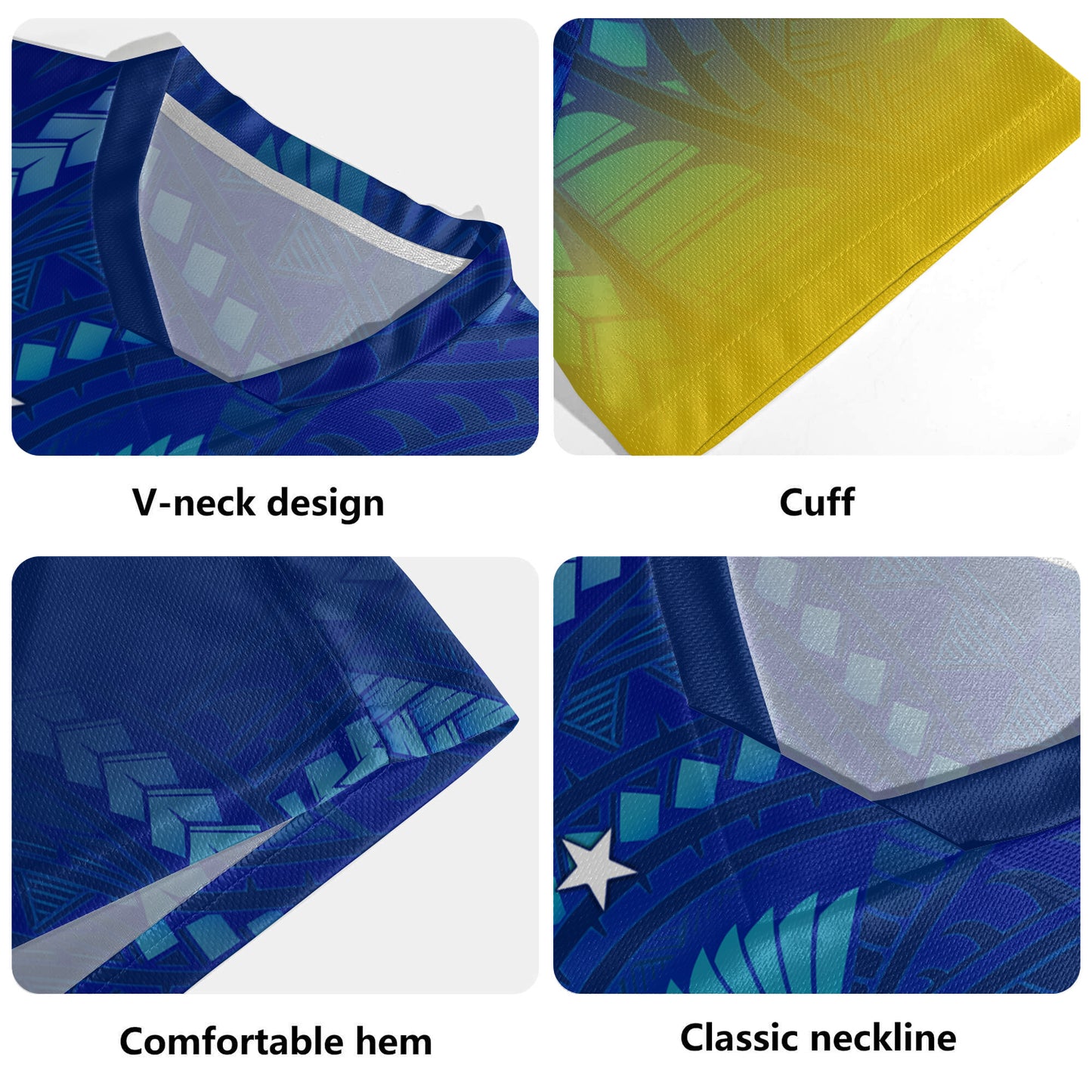 Tokelau Flag Color With Traditional Patterns Men's All Over Printing Rugby Jersey