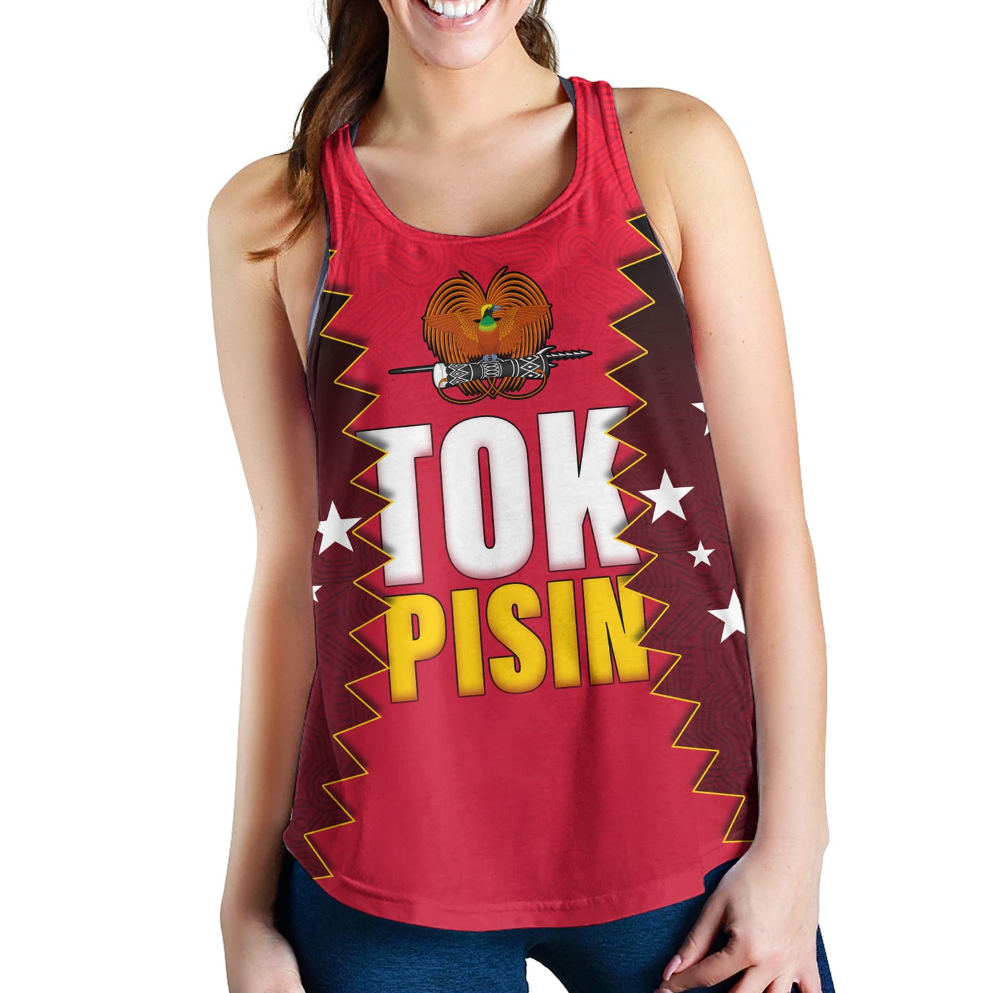 Papua New Guinea Women Tank PNG Tokpisin Languge Polynesian