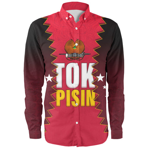 Papua New Guinea Long Sleeve Shirt PNG Tokpisin Languge Polynesian