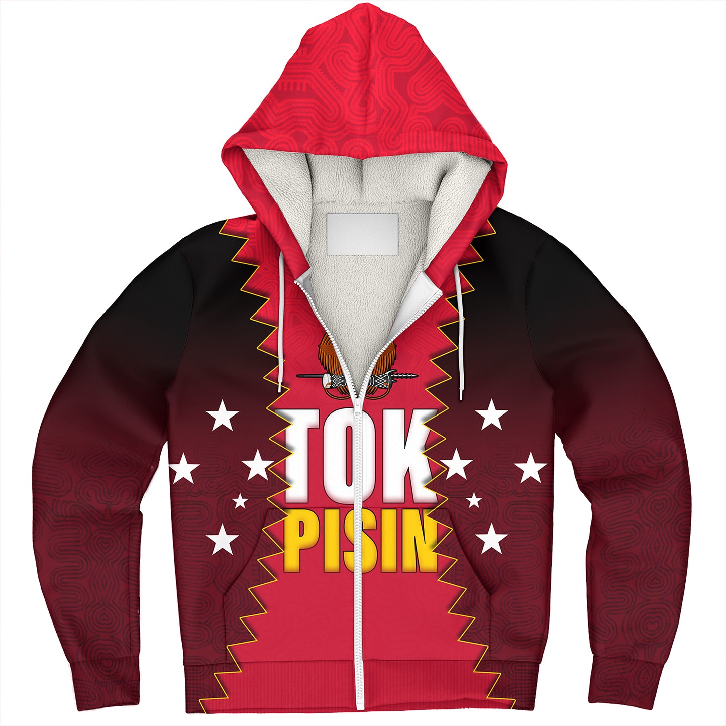 Papua New Guinea Sherpa Hoodie PNG Tokpisin Languge Polynesian