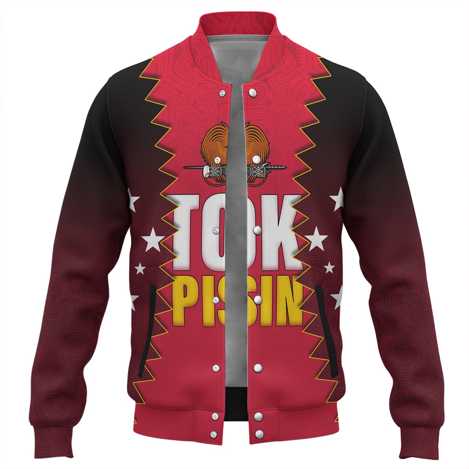 Papua New Guinea Baseball Jacket PNG Tokpisin Languge Polynesian