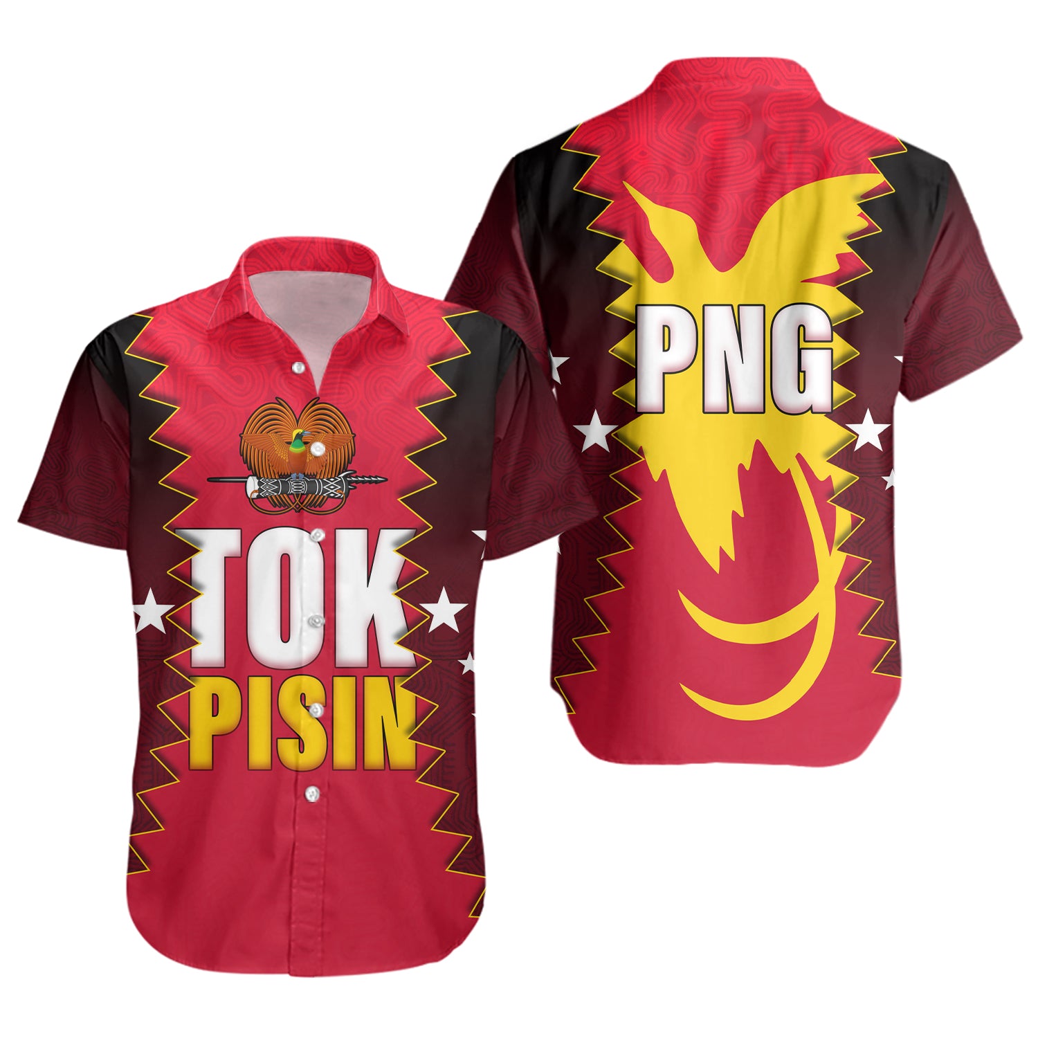 Papua New Guinea Short Sleeve Shirt PNG Tokpisin Languge Polynesian