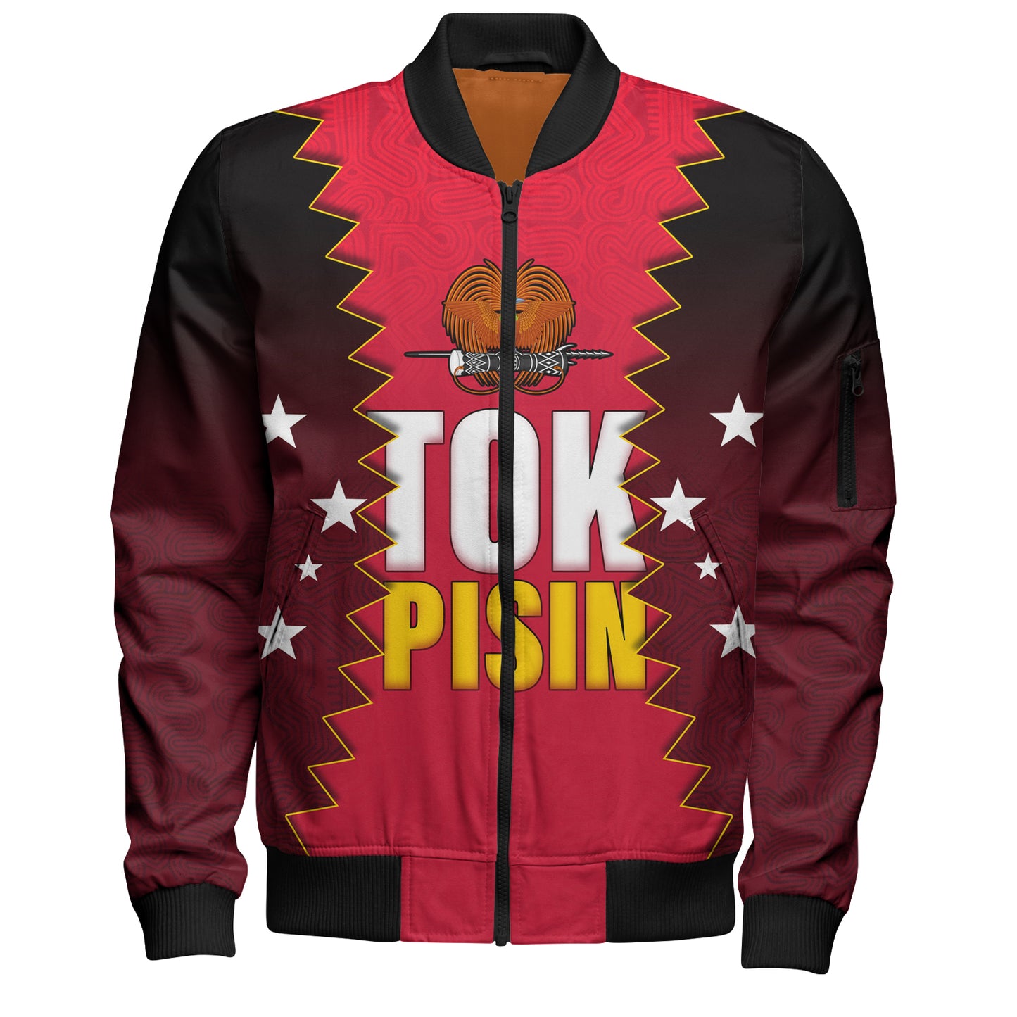 Papua New Guinea Bomber Jacket PNG Tokpisin Languge Polynesian