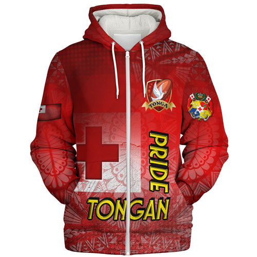 Tonga Custom Personalised Sherpa Hoodie Tongan Flag Rugby Pride Style