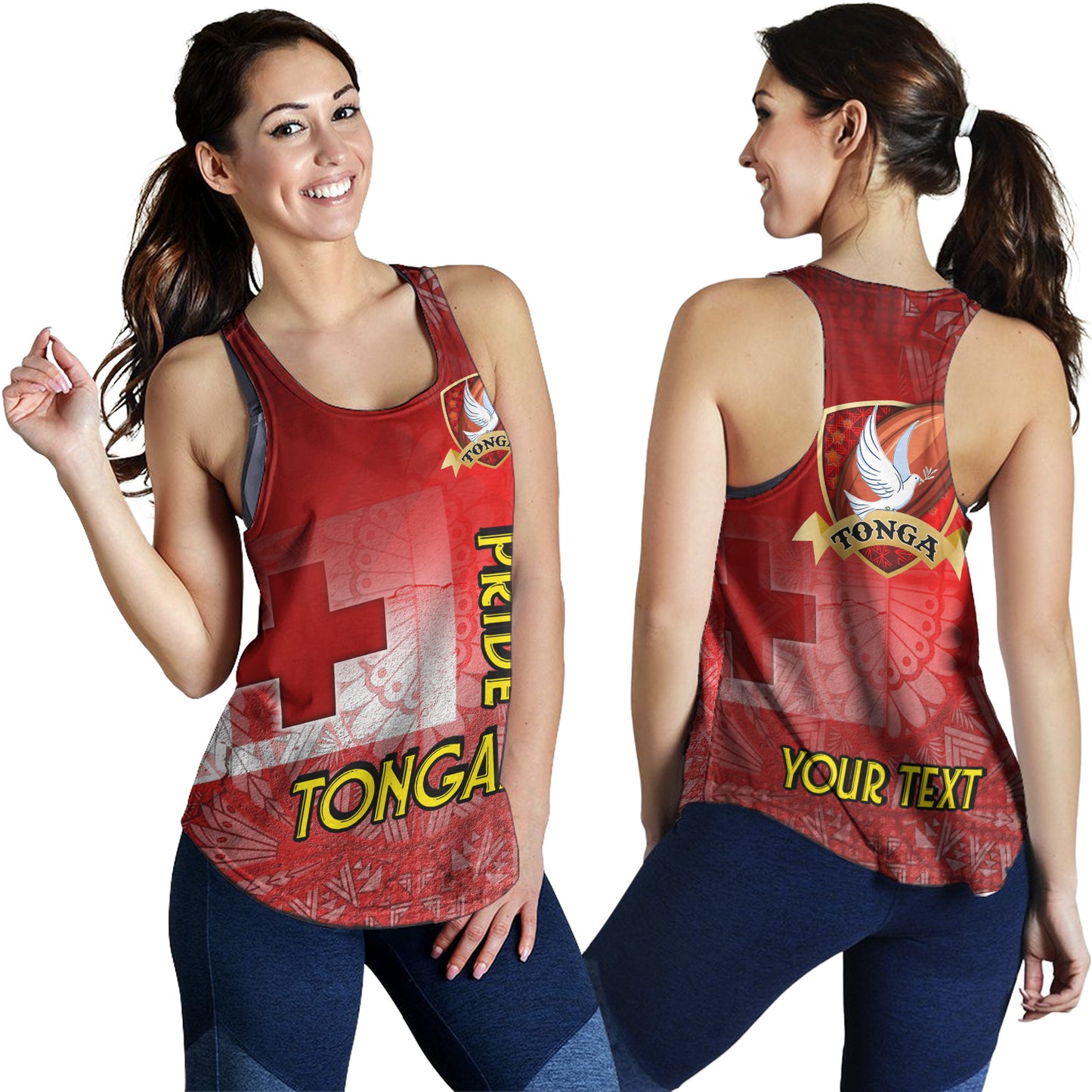 Tonga Custom Personalised Women Tank Tongan Flag Rugby Pride Style