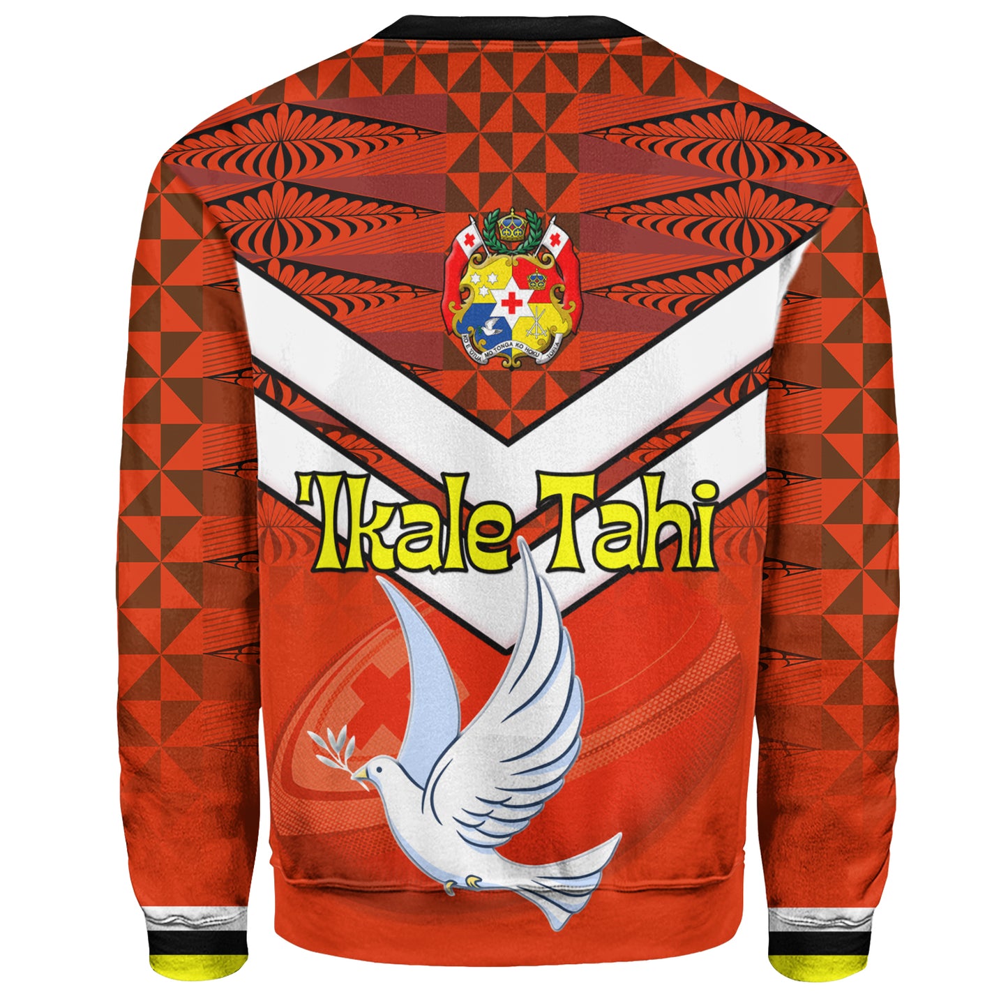 Tonga Sweatshirt Tonga Tradition Patterns With Rugby Ball