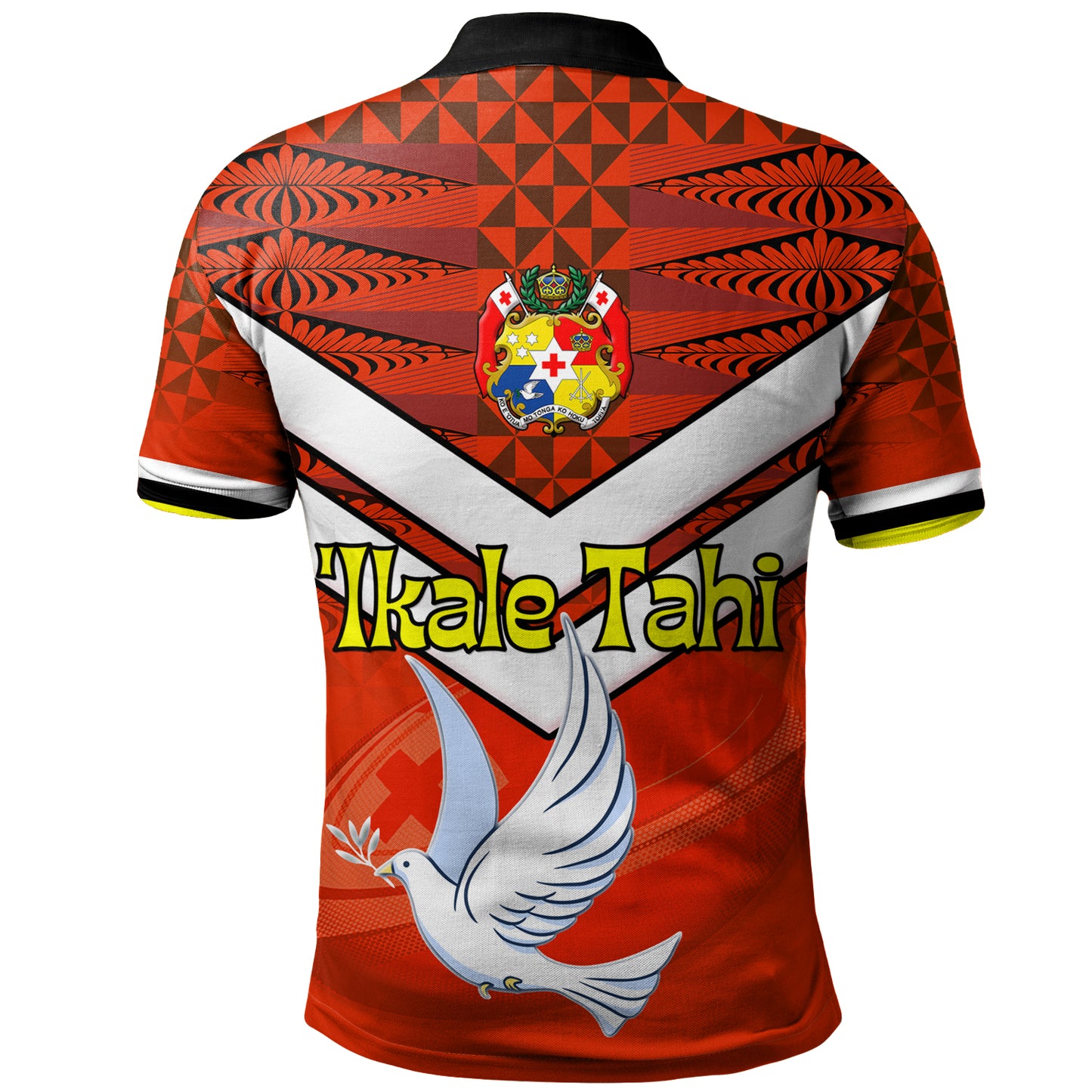 Tonga Polo Shirt Tonga Tradition Patterns With Rugby Ball