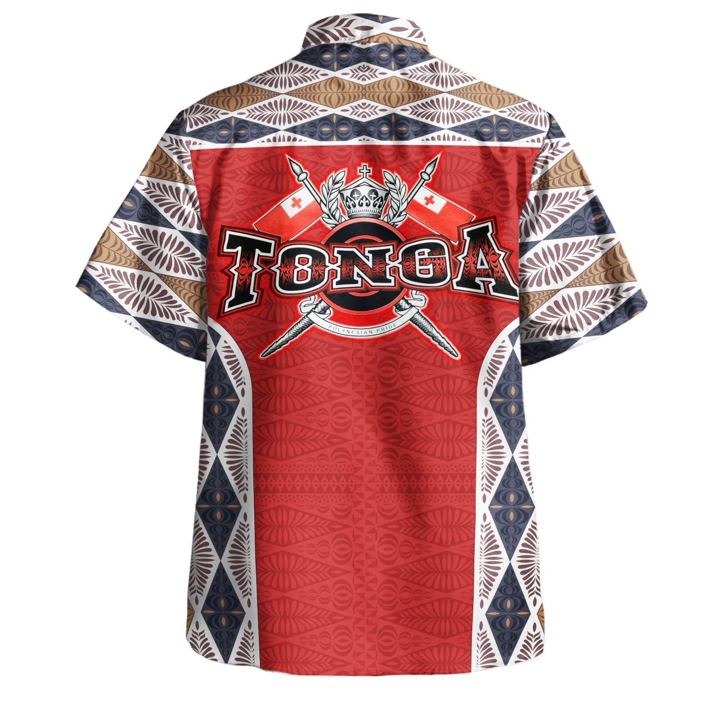 Tonga Hawaiian Shirt Tribal Pattern Coat Of Arms Of Tonga