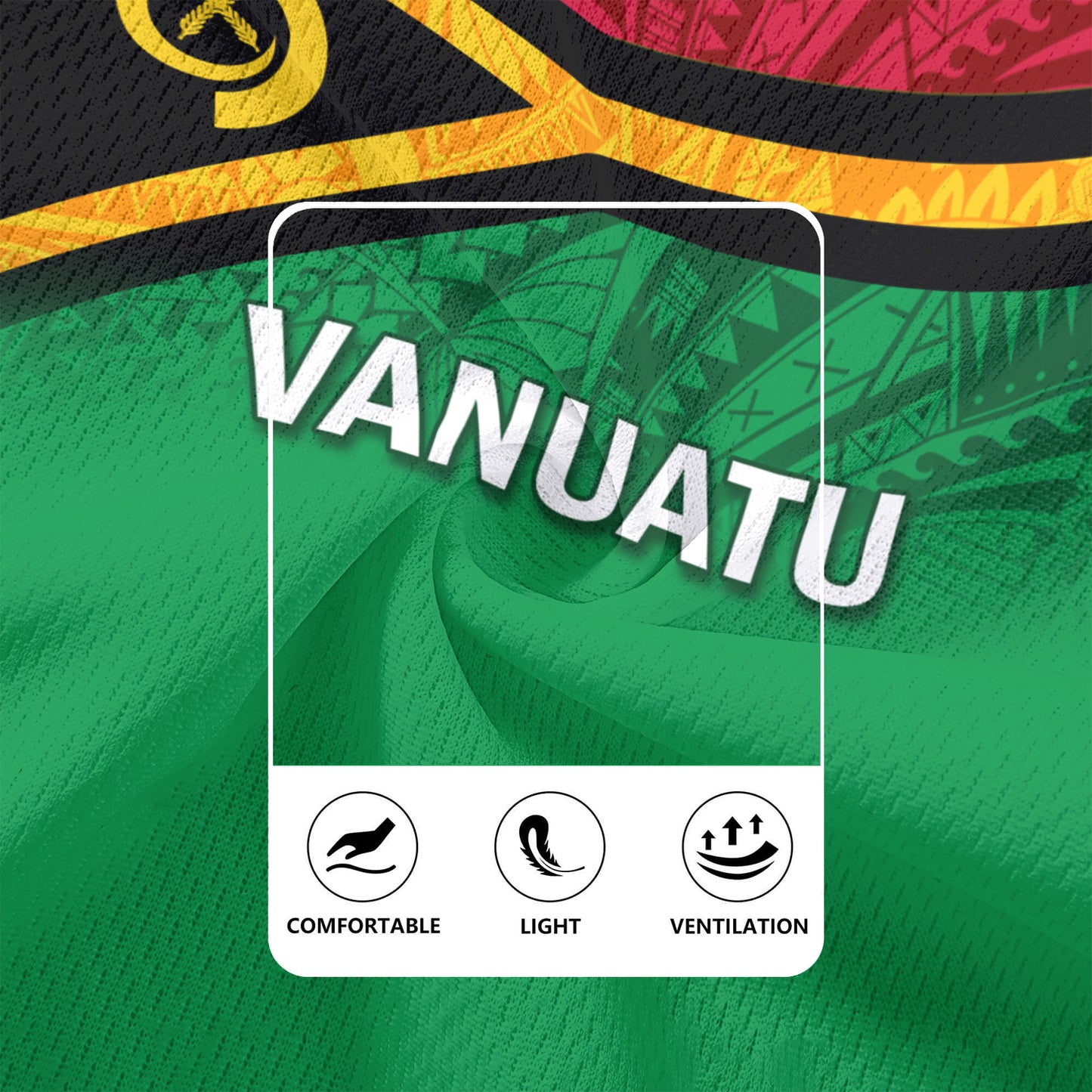 Vanuatu Flag Color With Traditional Patterns Men's All Over Printing Rugby Jersey
