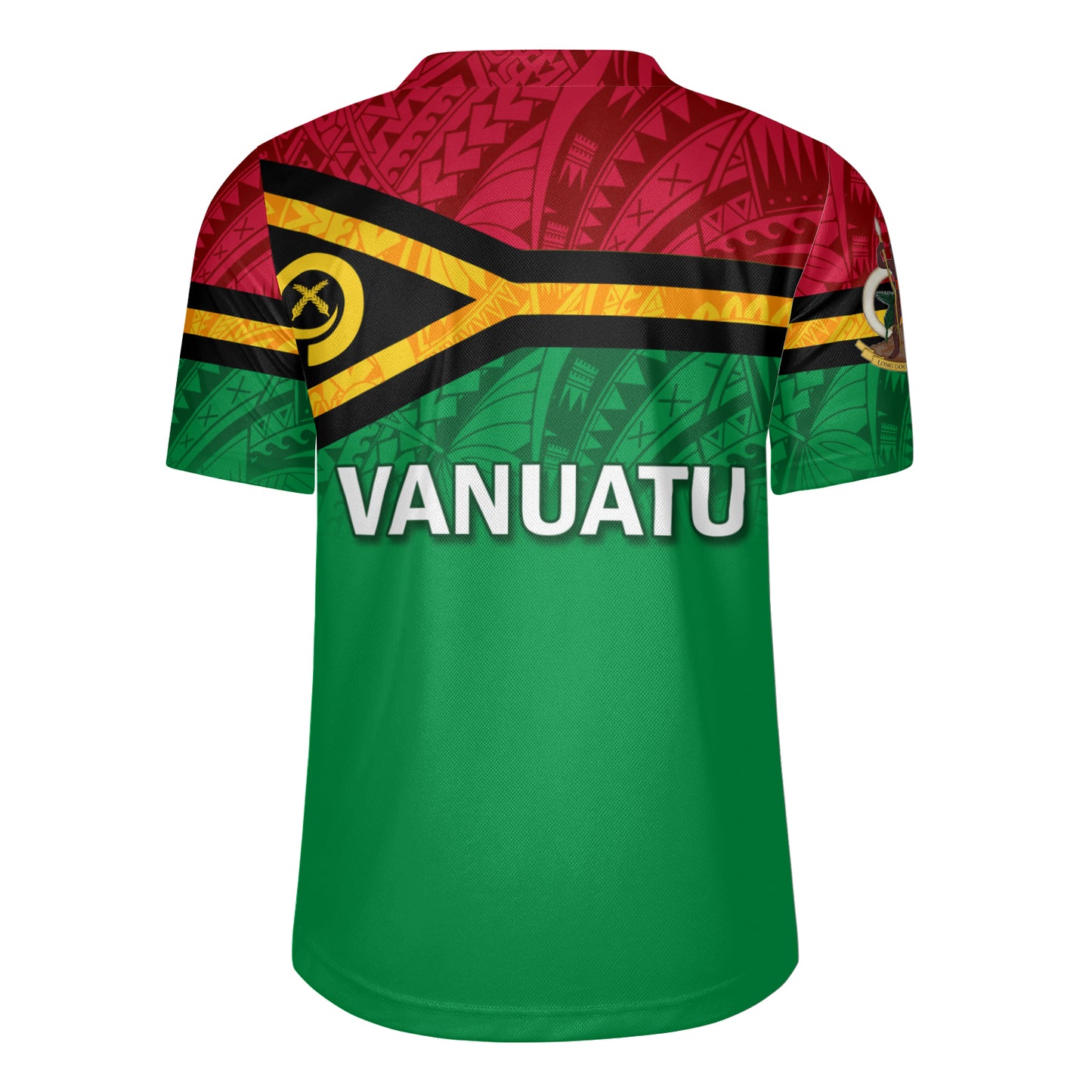 Vanuatu Flag Color With Traditional Patterns Men's All Over Printing Rugby Jersey