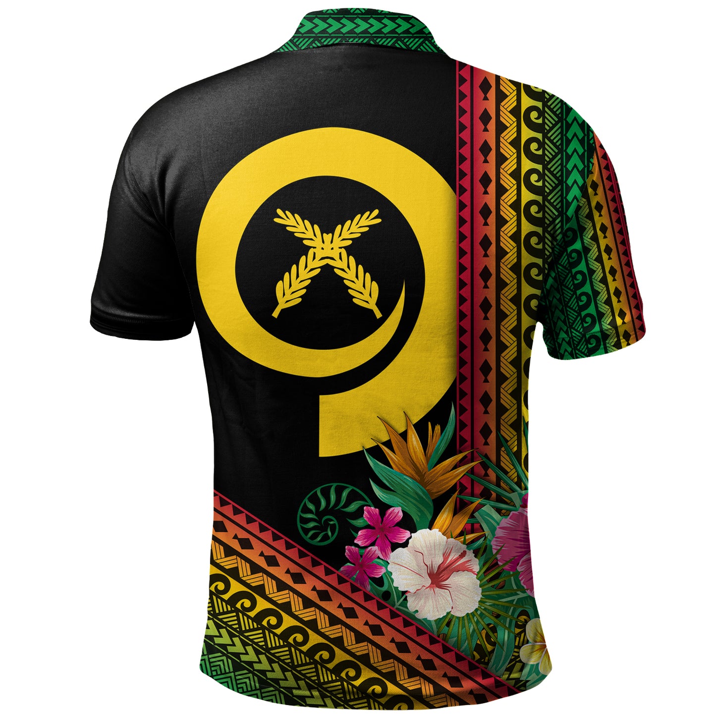 Vanuatu Polo Shirt Polynesia Pattern With Tropical Flower