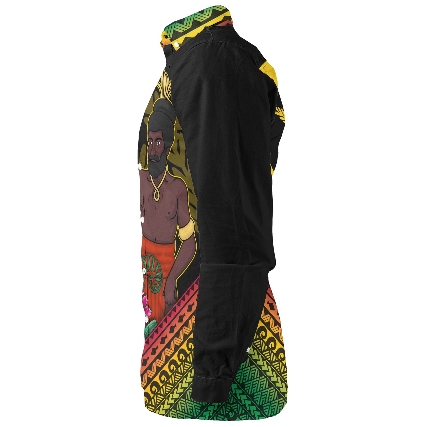 Vanuatu Long Sleeve Shirt Polynesia Pattern With Tropical Flower