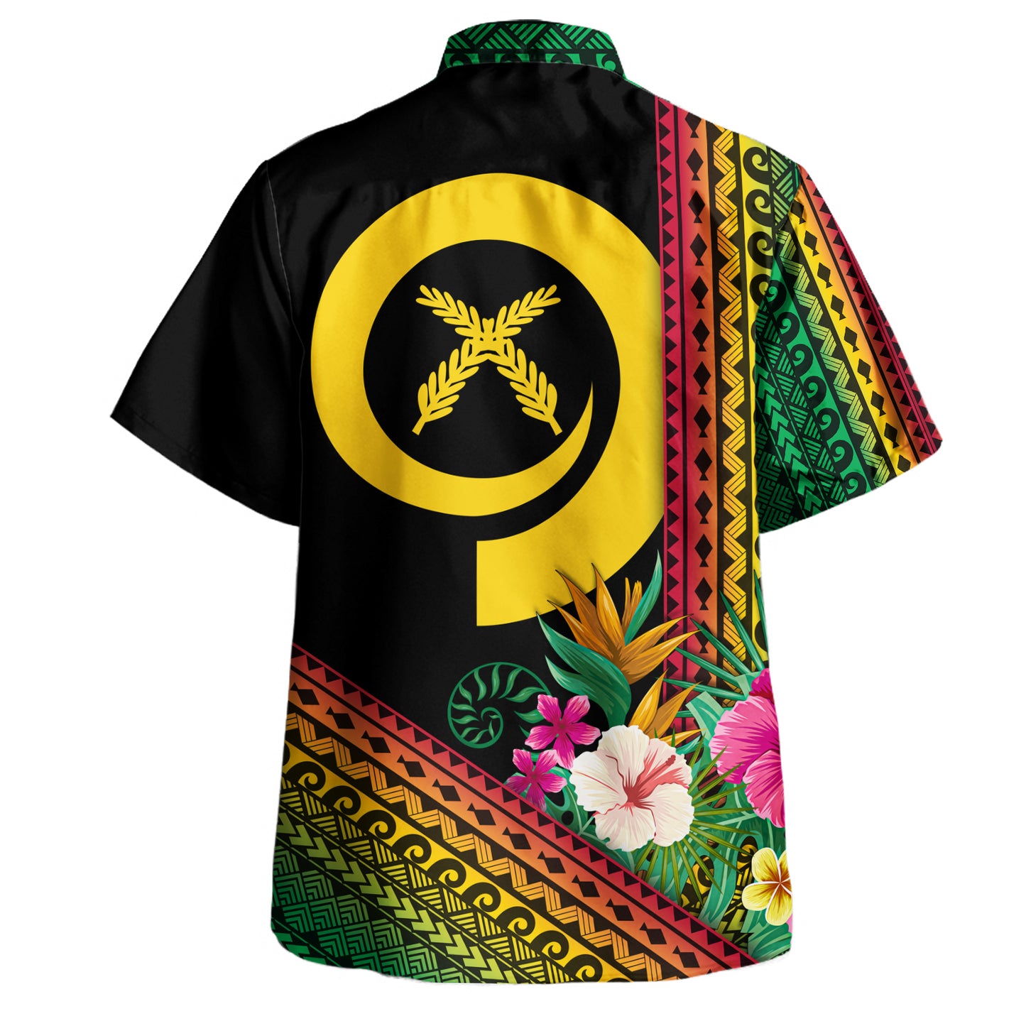 Fiji Hawaiian Shirt Polynesia Pattern With Tropical Flower