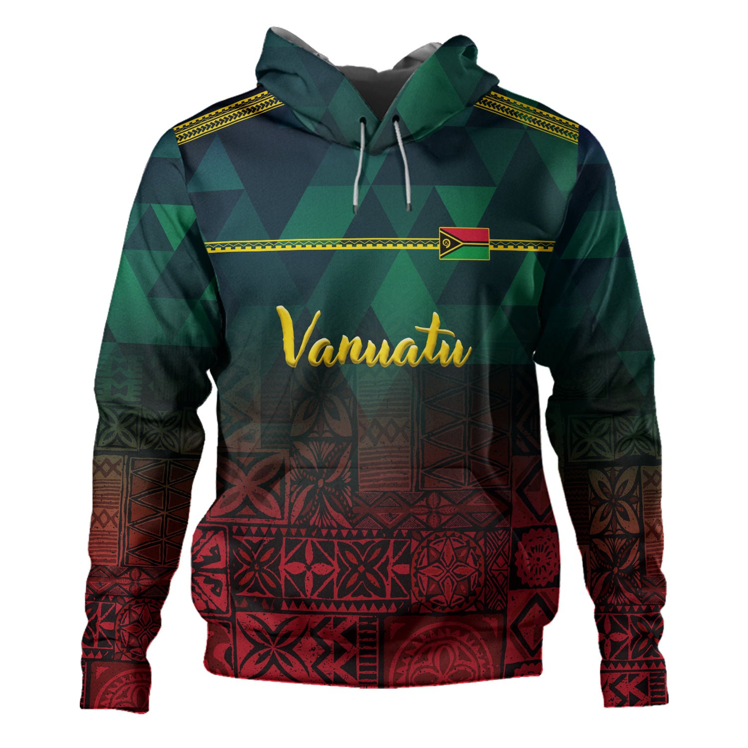 Vanuatu Hoodie Lowpolly Pattern with Polynesian Motif