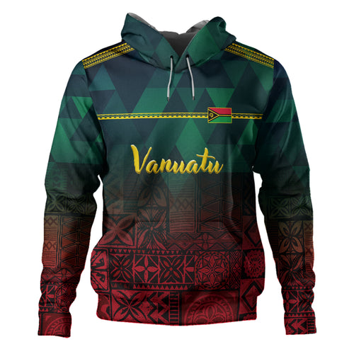 Vanuatu Hoodie Lowpolly Pattern with Polynesian Motif