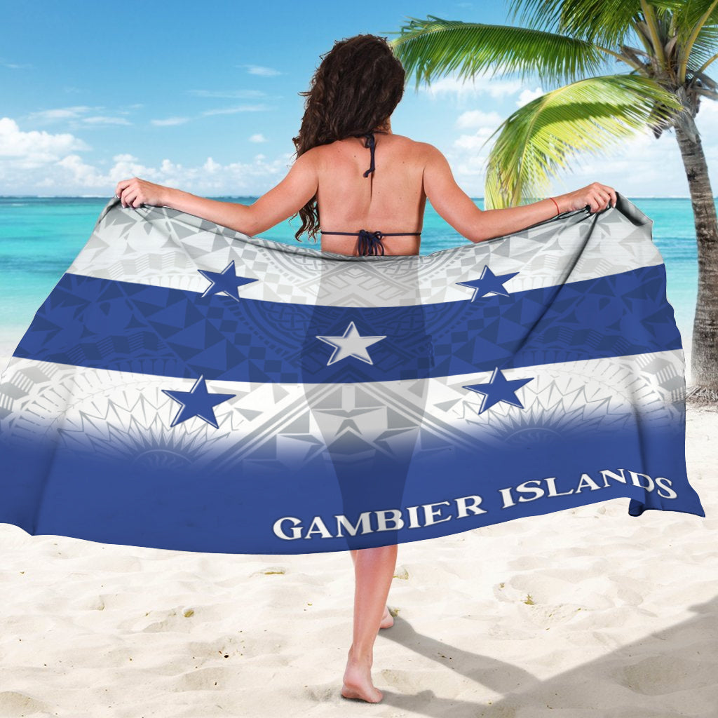 Gambier Islands Flag Color With Traditional Patterns Sarong