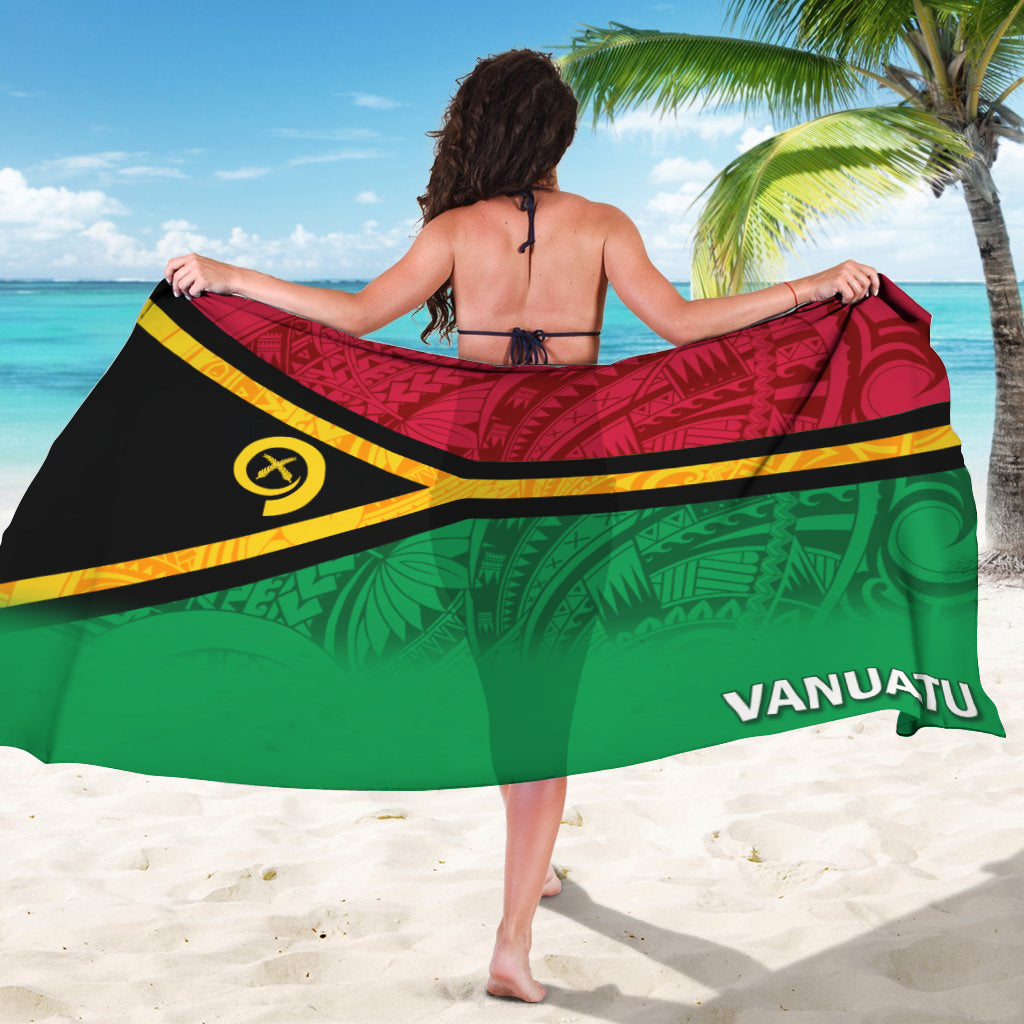 Vanuatu Flag Color With Traditional Patterns Sarong