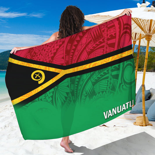 Vanuatu Flag Color With Traditional Patterns Sarong