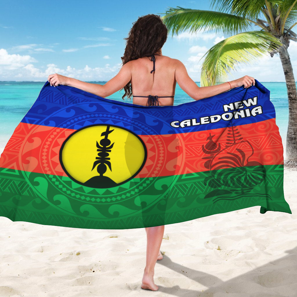 New Caledonia Flag Color With Traditional Patterns Sarong