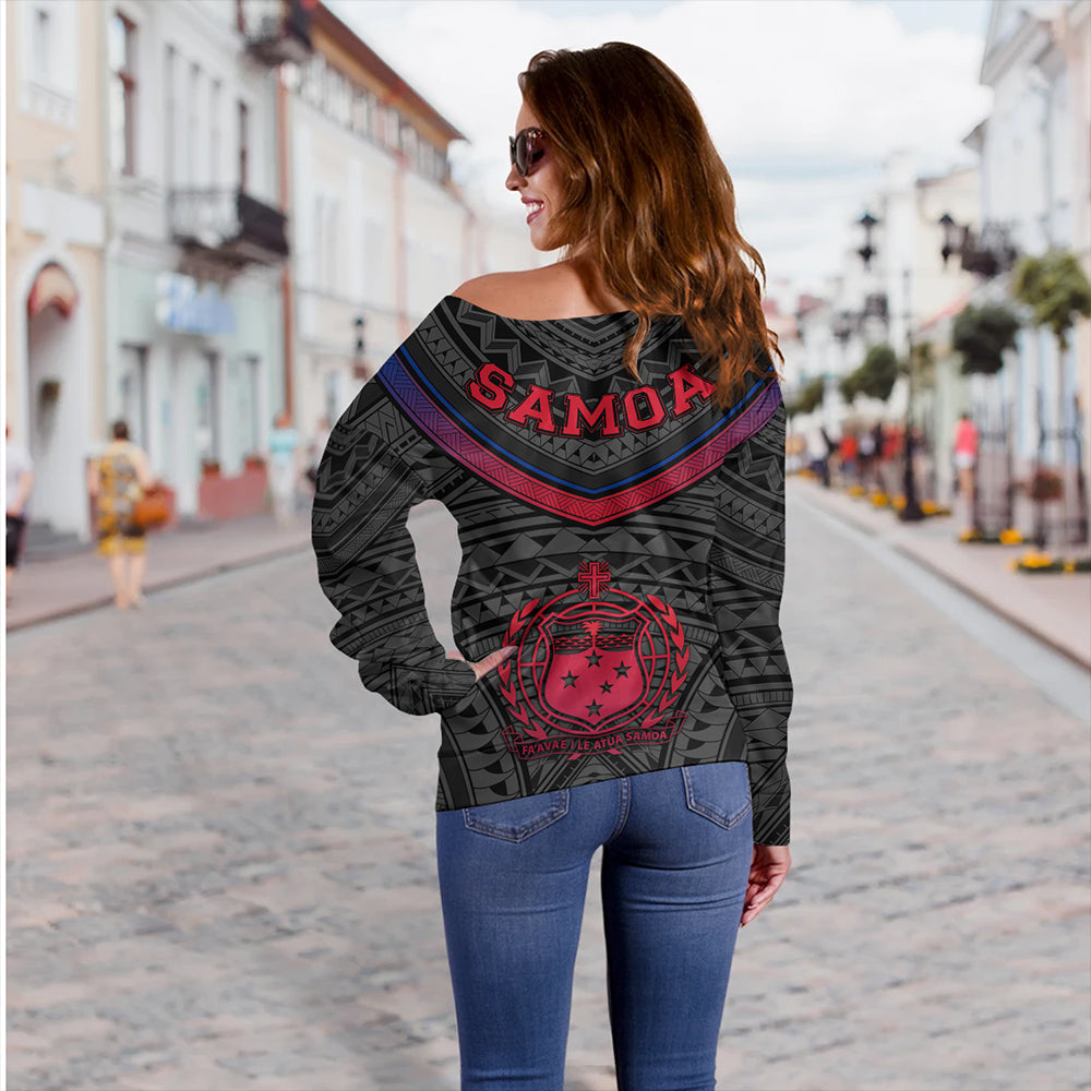 Samoa Off Shoulder Sweatshirt Polynesian Authen