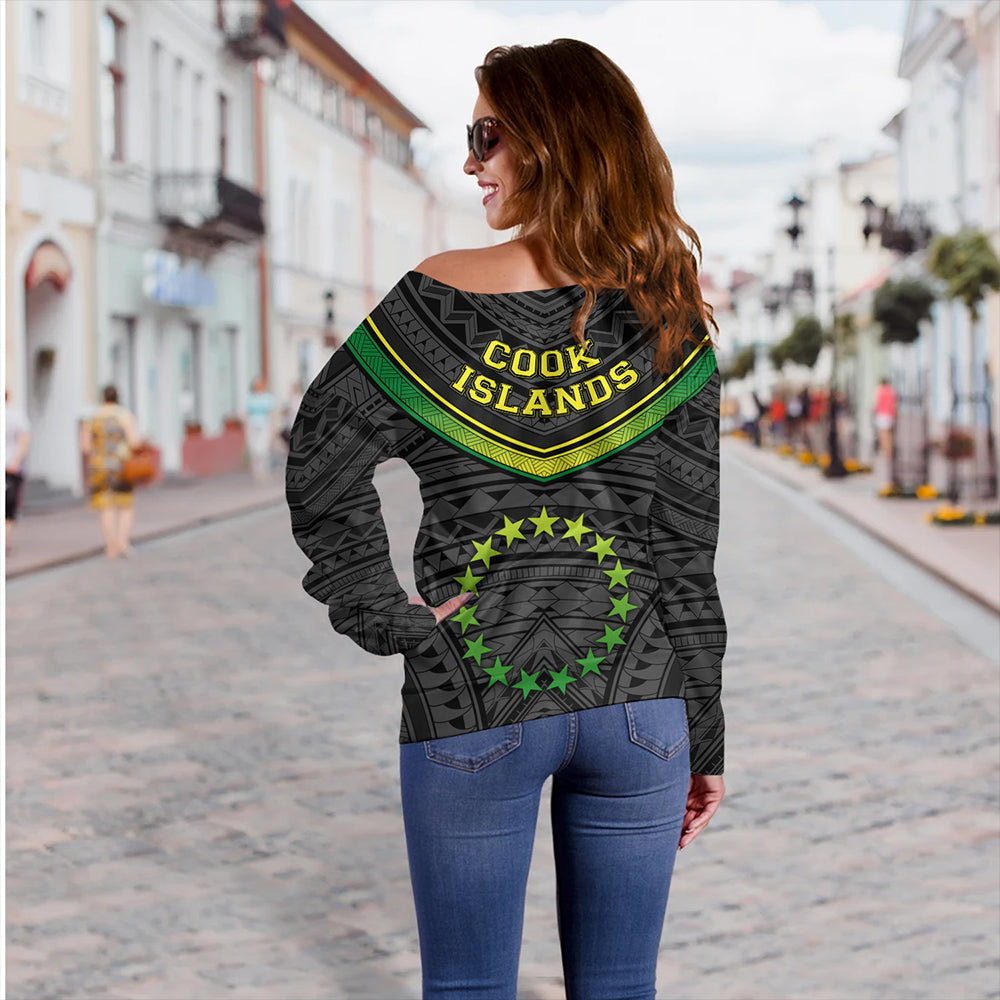 Cook Islands Off Shoulder Sweatshirt Polynesian Authen