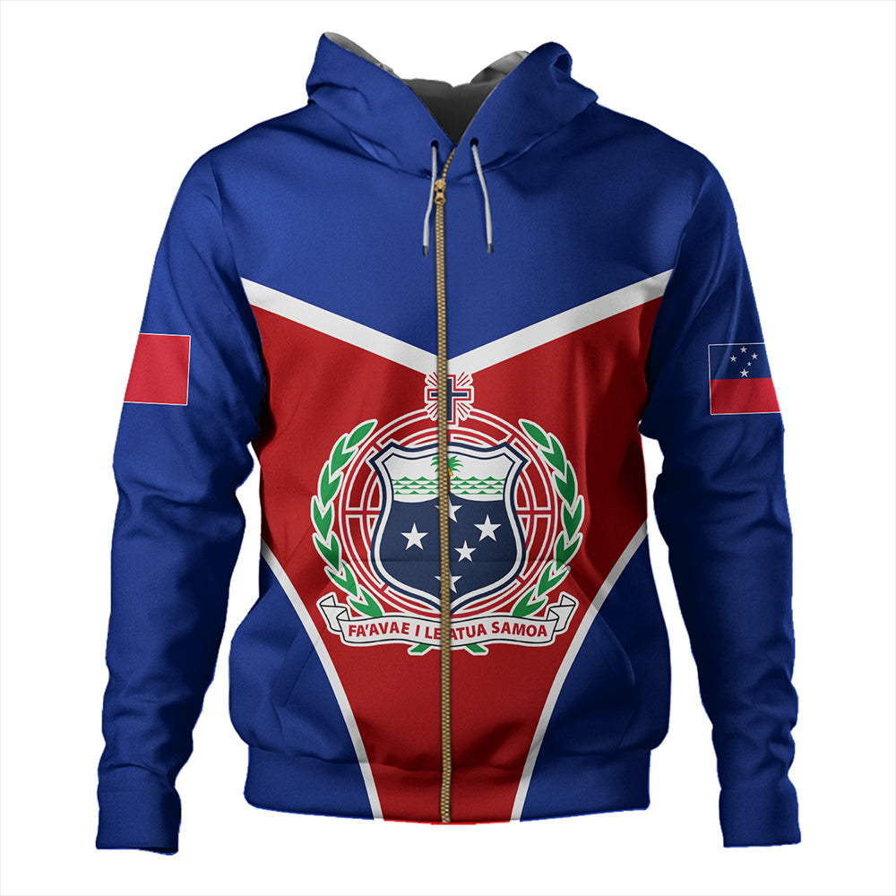 Samoa Hoodie Samoa Flag And Coat Of Arms Style
