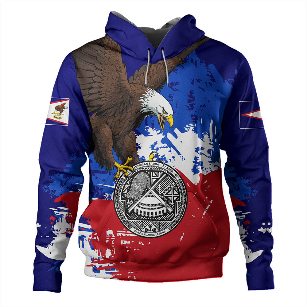Samoa Hoodie American Samoa Flag Eagle Grunge