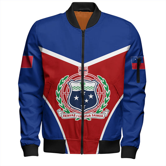 Samoa Bomber Jacket Samoa Flag And Coat Of Arms Style