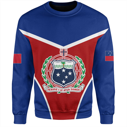 Samoa Sweatshirt Samoa Flag And Coat Of Arms Style