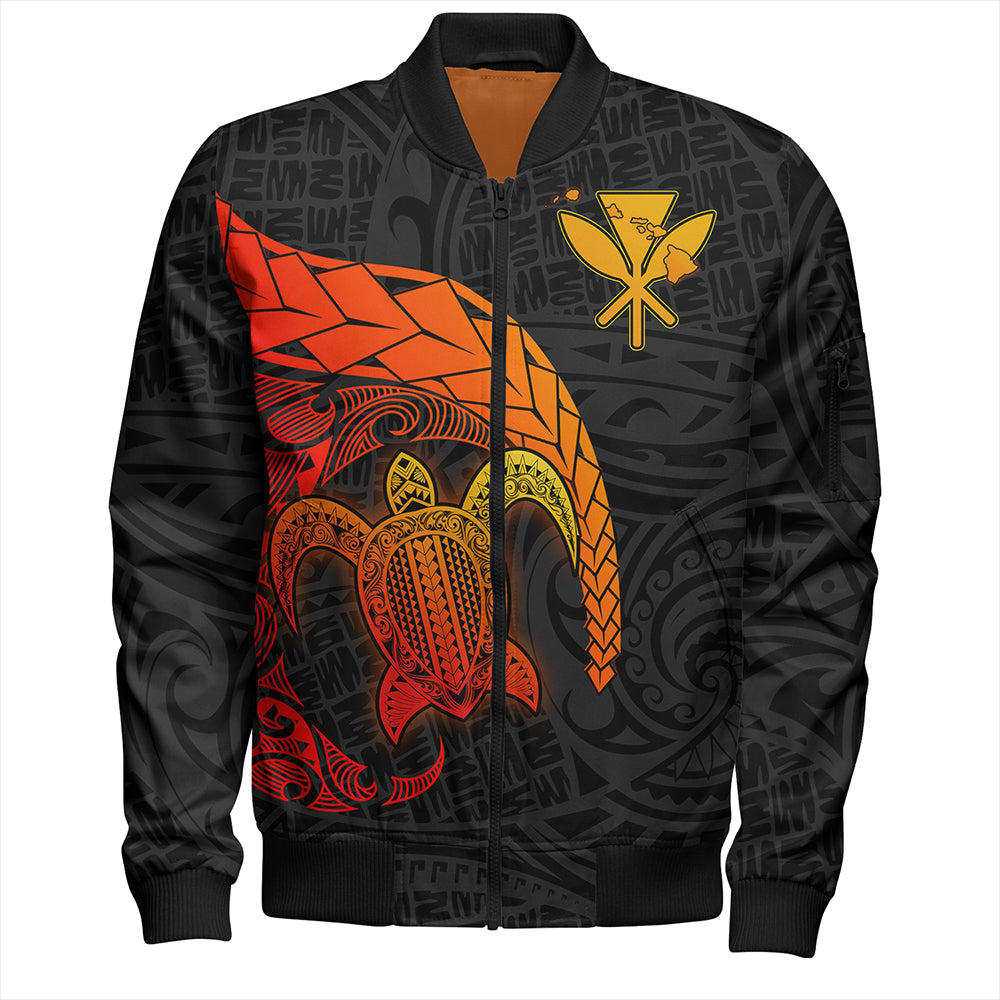Hawaii Polynesian Turtle Tropical Bomber Jacket