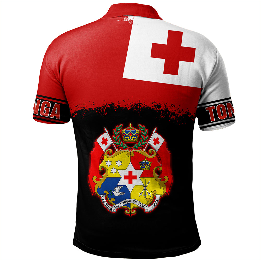 Tonga Polo Shirt Tonga Flag Grunge