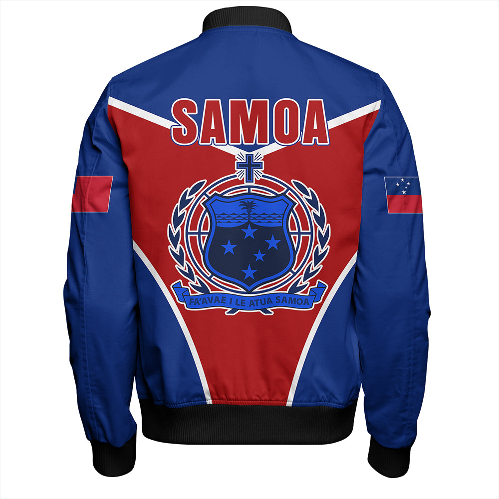 Samoa Bomber Jacket Samoa Flag And Coat Of Arms Style