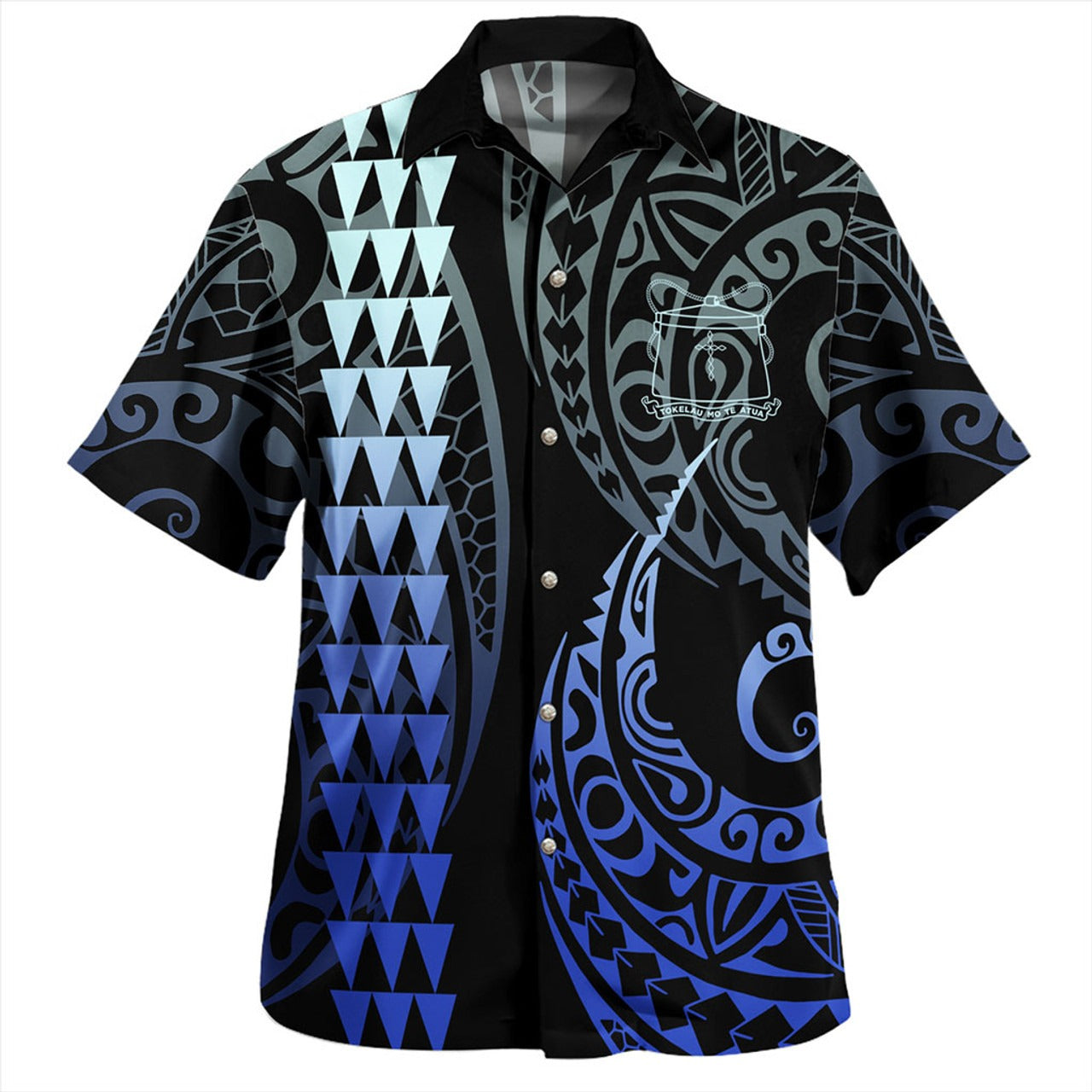 Tokelau Combo Puletasi And Shirt Kakau Style Gradient Blue