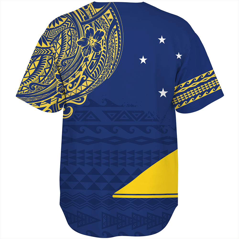 Tokelau Baseball Shirt Polynesian Flag With Coat Of Arms