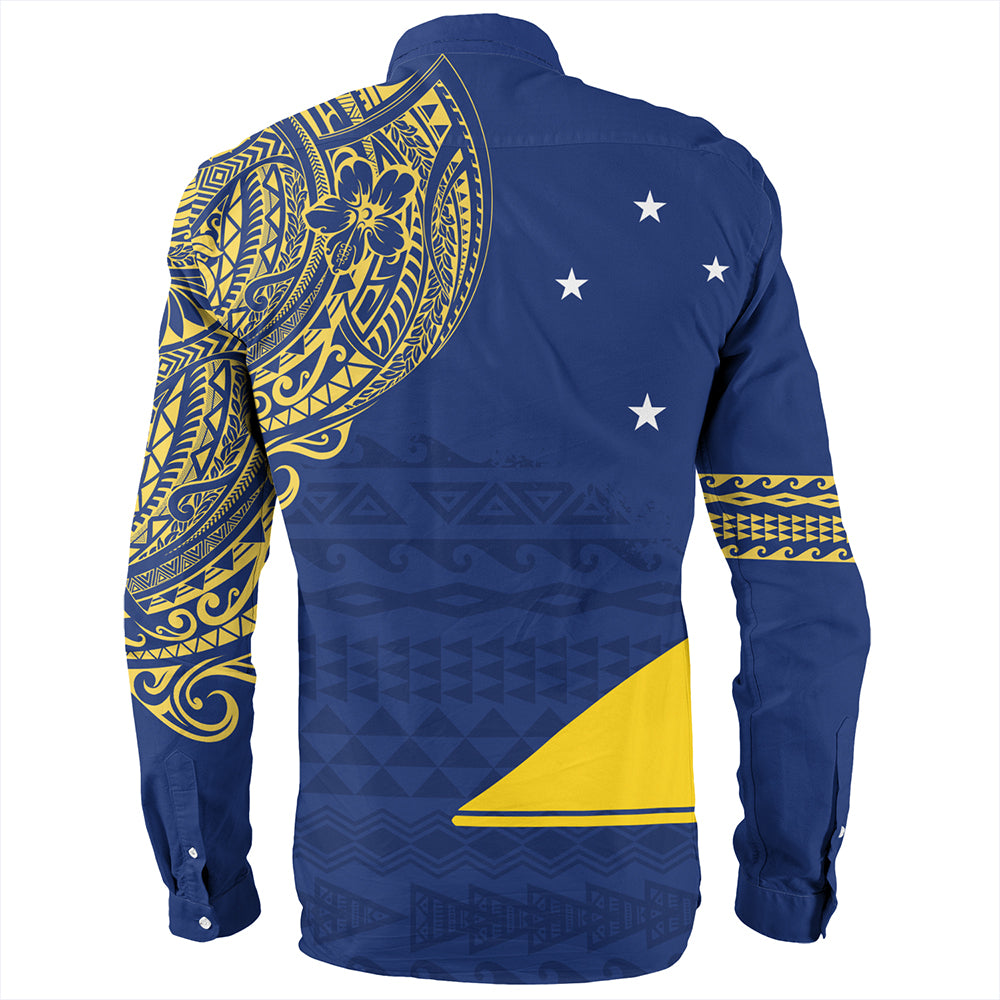 Tokelau Long Sleeve Shirt Polynesian Flag With Coat Of Arms