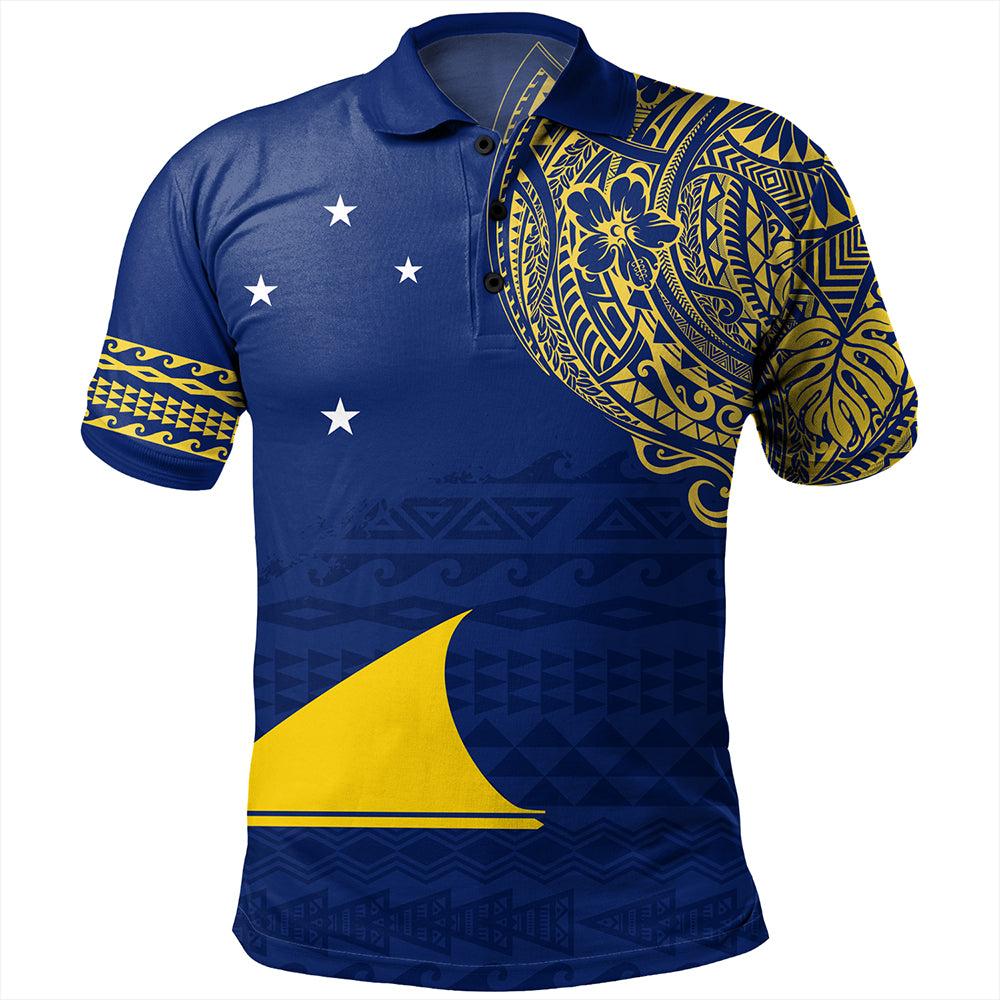 Tokelau Polo Shirt Polynesian Flag With Coat Of Arms