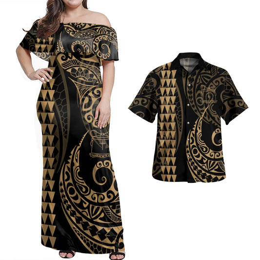 Tokelau Combo Dress And Shirt Kakau Style Gold