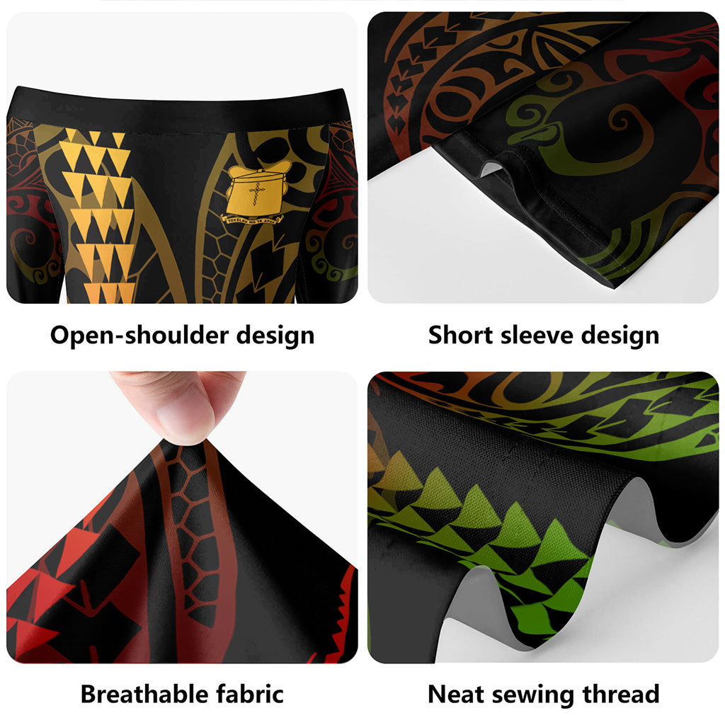 Tokelau Combo Short Sleeve Dress And Shirt Kakau Style Reggae