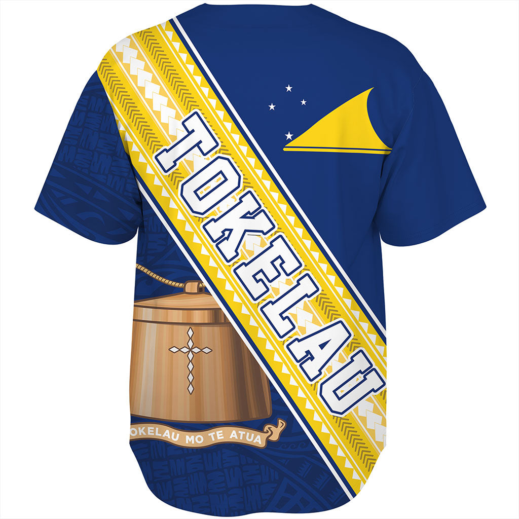 Tokelau Baseball Shirt Flag And Coat Of Arms