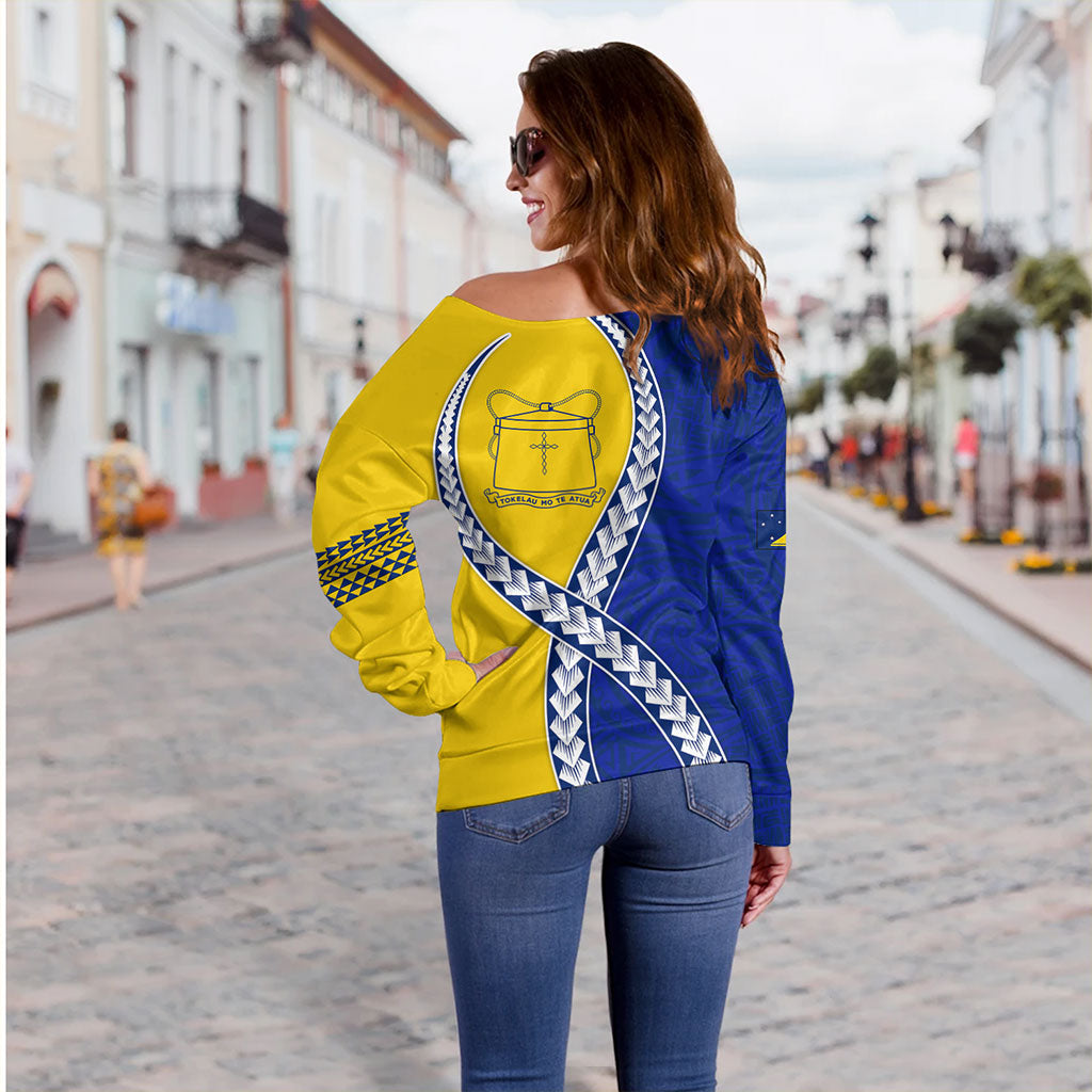 Tokelau Off Shoulder Sweatshirt Tribal Polynesian In My Heart