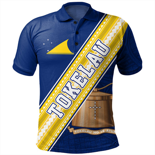 Tokelau Polo Shirt Flag And Coat Of Arms