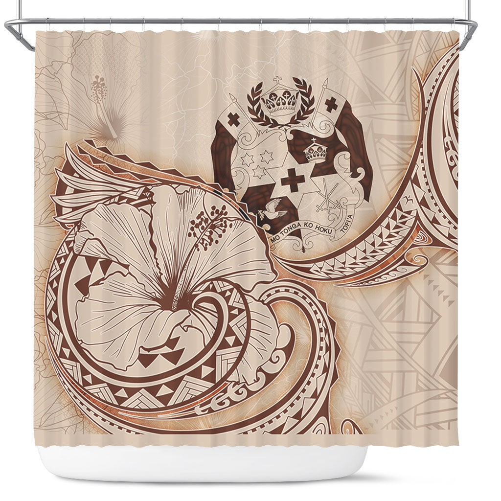 Tonga Shower Curtain Hibiscus Flower Vintage Style