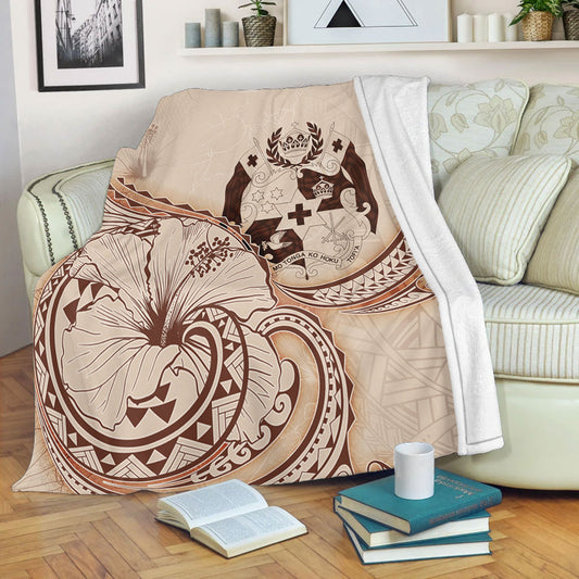 Tonga Premium Blanket Hibiscus Flower Vintage Style