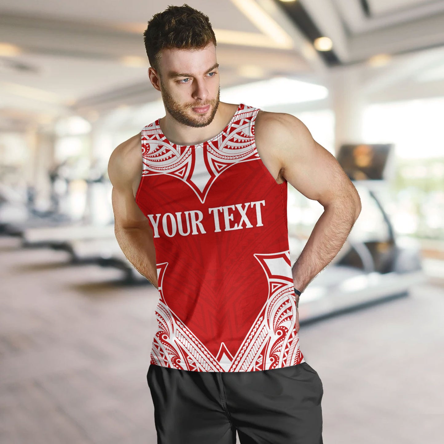 Tonga Tank Top - Custom Coat Of Arms With Patterns Flag Color