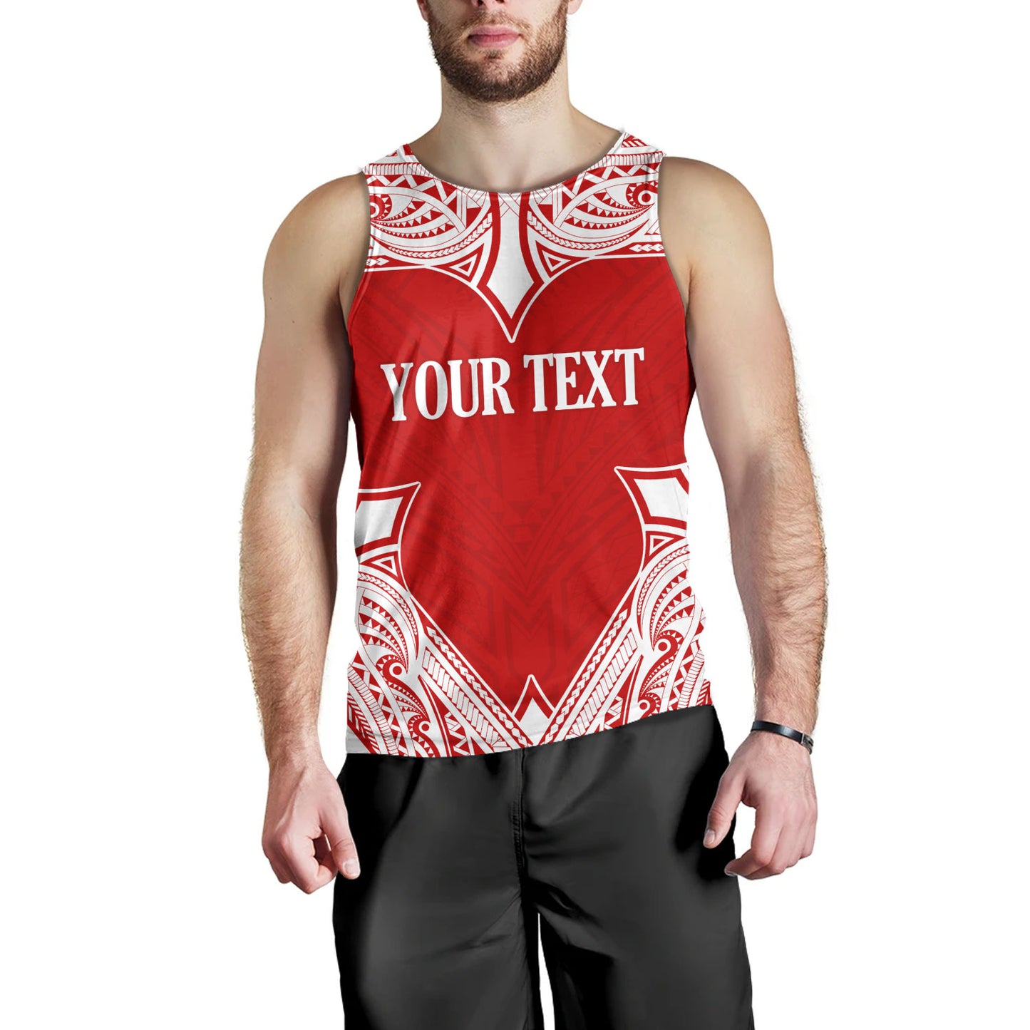 Tonga Tank Top - Custom Coat Of Arms With Patterns Flag Color