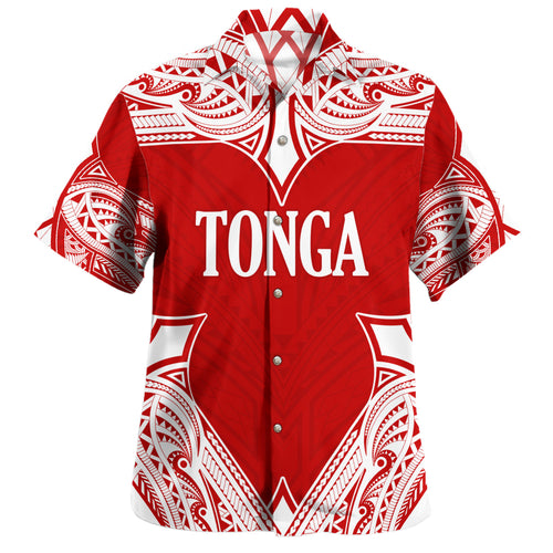 Tonga Hawaiian Shirt - Custom Coat Of Arms With Patterns Flag Color