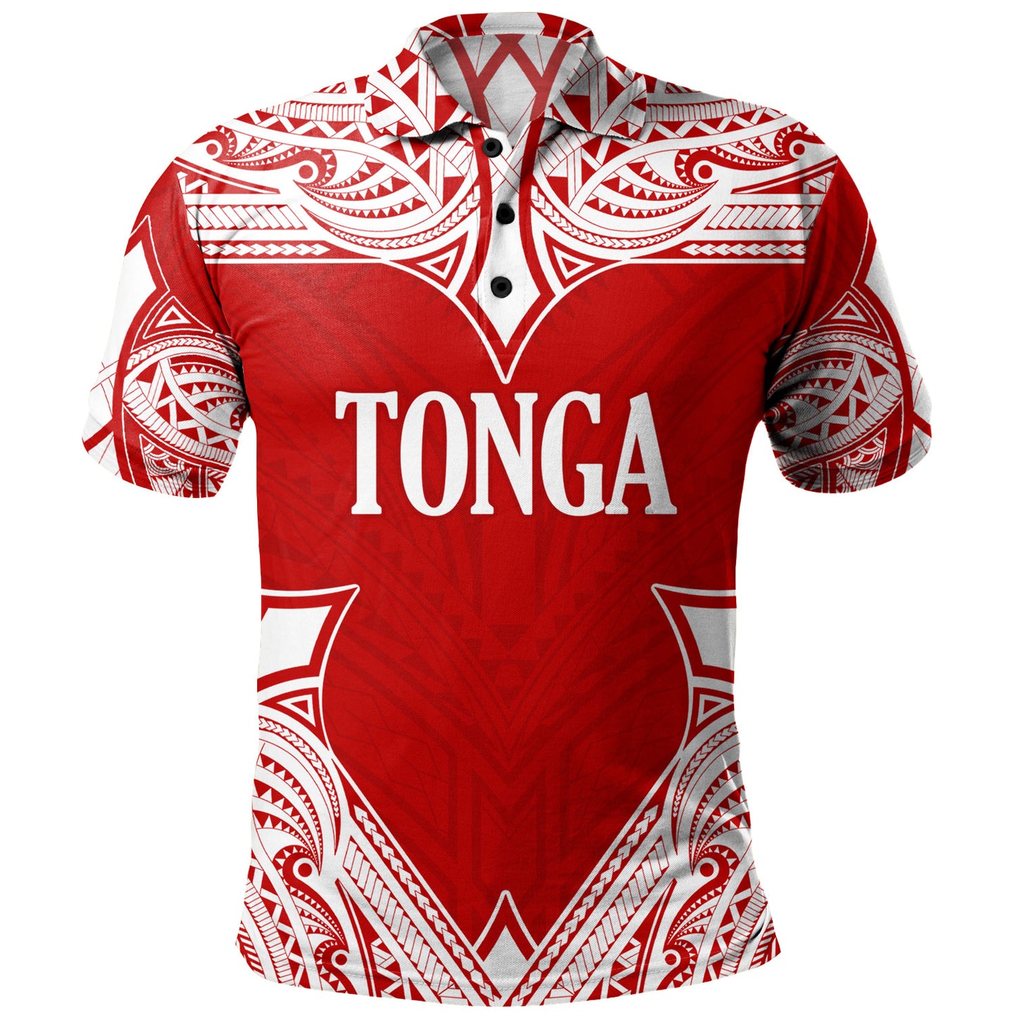 Tonga Polo Shirt - Custom Coat Of Arms With Patterns Flag Color
