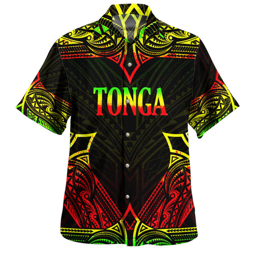 Tonga Custom Personalised Hawaiian Shirt Coat Of Arms With Patterns Reggae Color